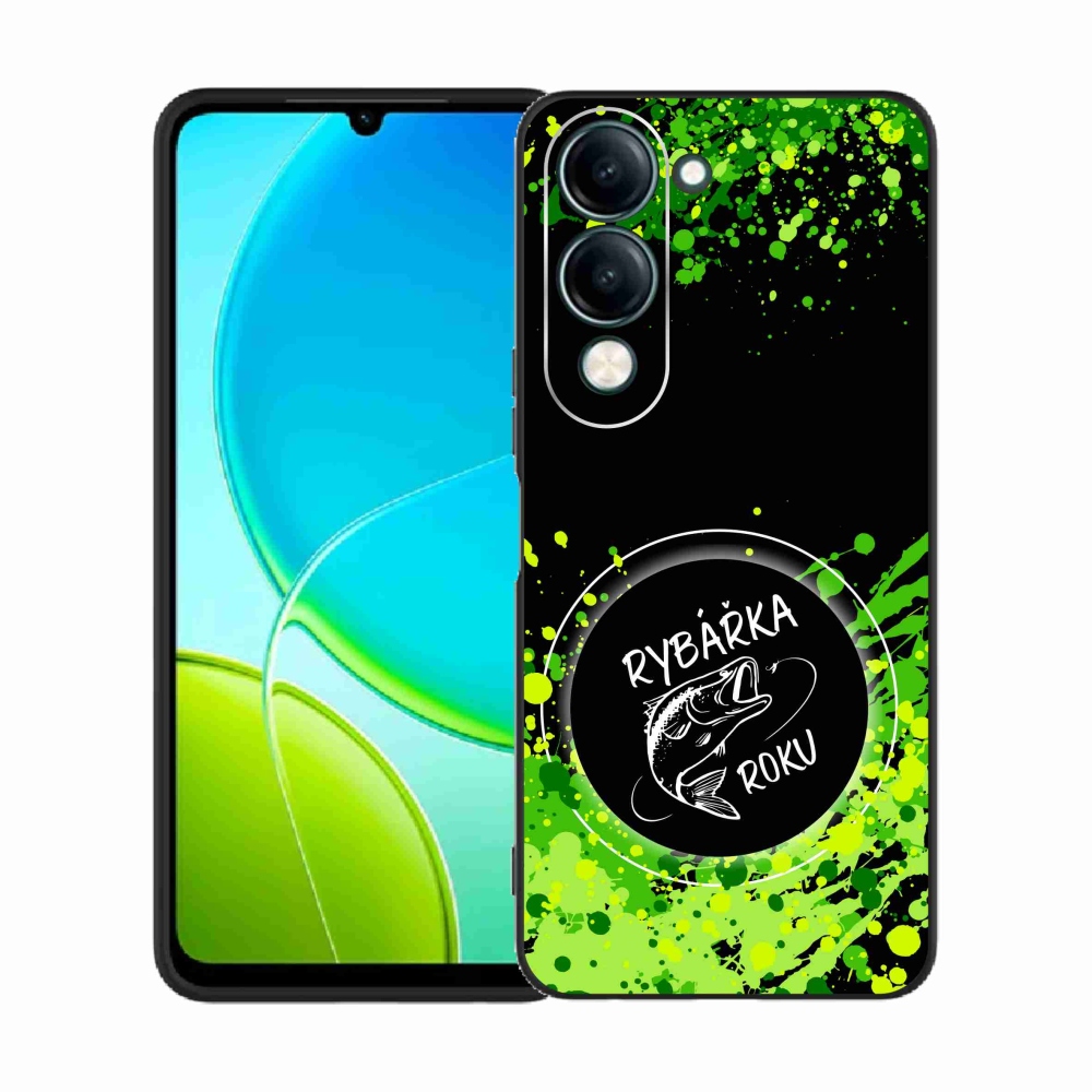 Gélburkolat mmCase a Vivo Y29s 5G-n - az év horgásza fekete háttérrel