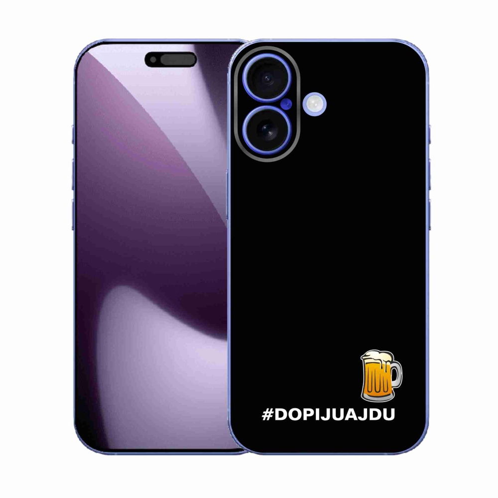 Gél borítás mmCase iPhone 17 - sör motívum 1 fekete háttérrel