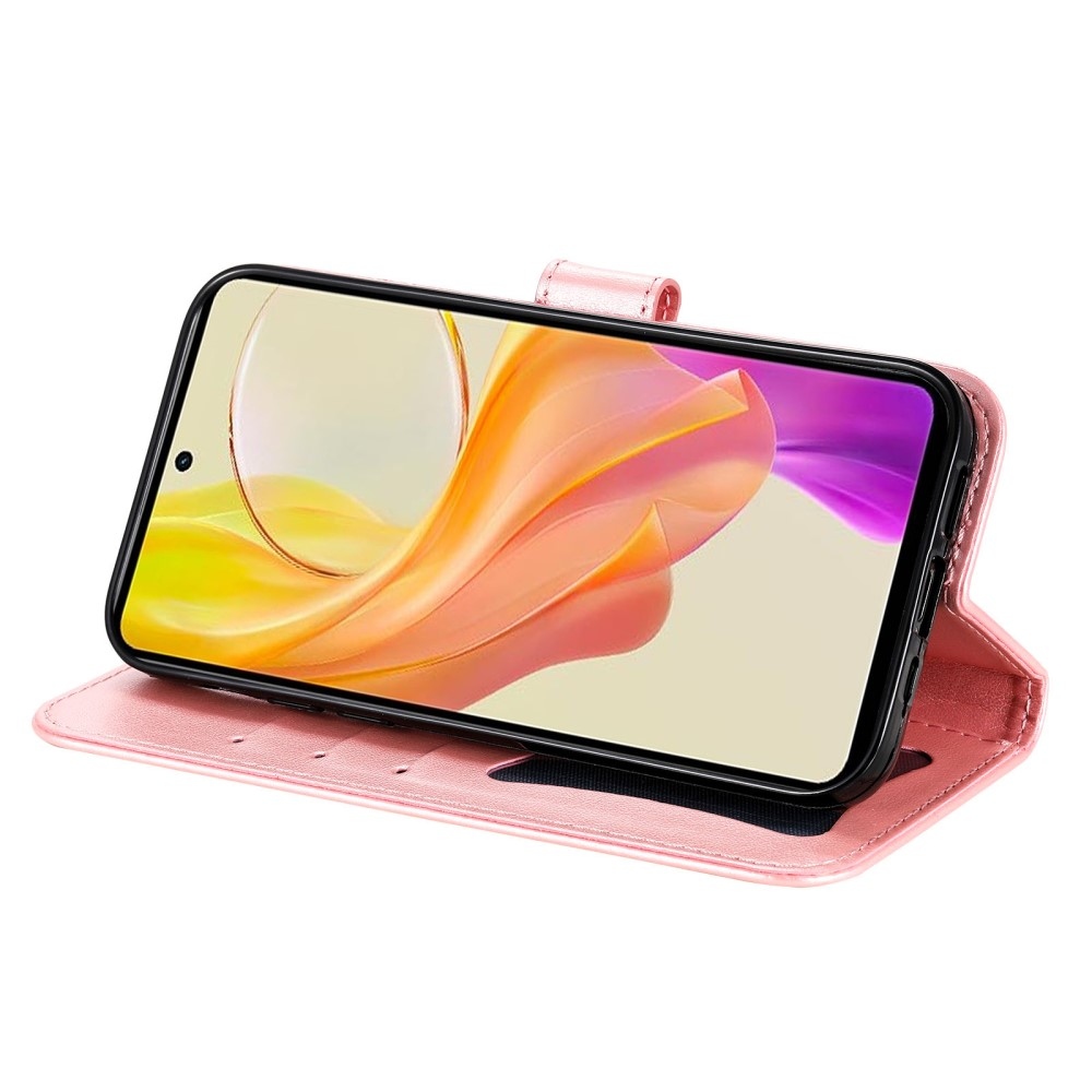 Virágos könyvtáska Vivo Y36-hoz - rózsaszín