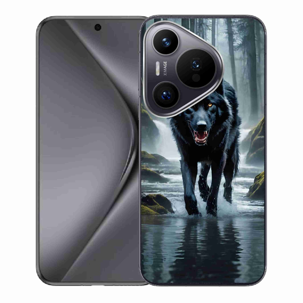 Zselés borítás mmCase a Huawei Pura 70 készülékhez - fekete farkas