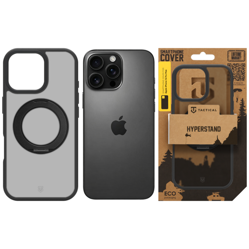 Tactical MagForce Hyperstand tok az Apple iPhone 16 Pro Max-hoz, Asphalt színben
