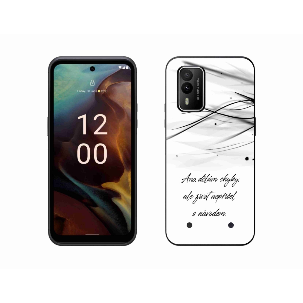 Zselés borítás mmCase a Nokia XR21 készülékhez - idézet fehér háttérrel