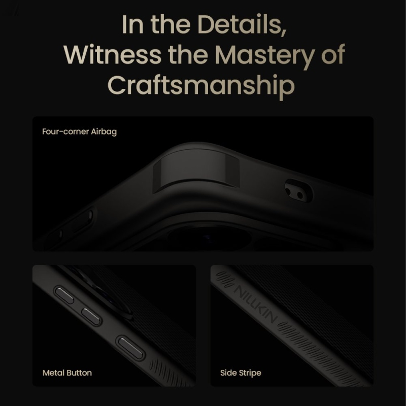 Nillkin Szintetikus szál PRO mágneses védő hátlap Samsung Galaxy S25 Ultra fekete