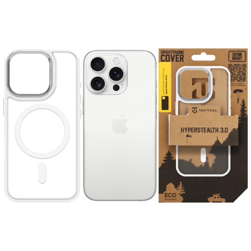 Tactical MagForce Hyperstealth 3.0 tok az Apple iPhone 16 Pro-hoz, hófehér