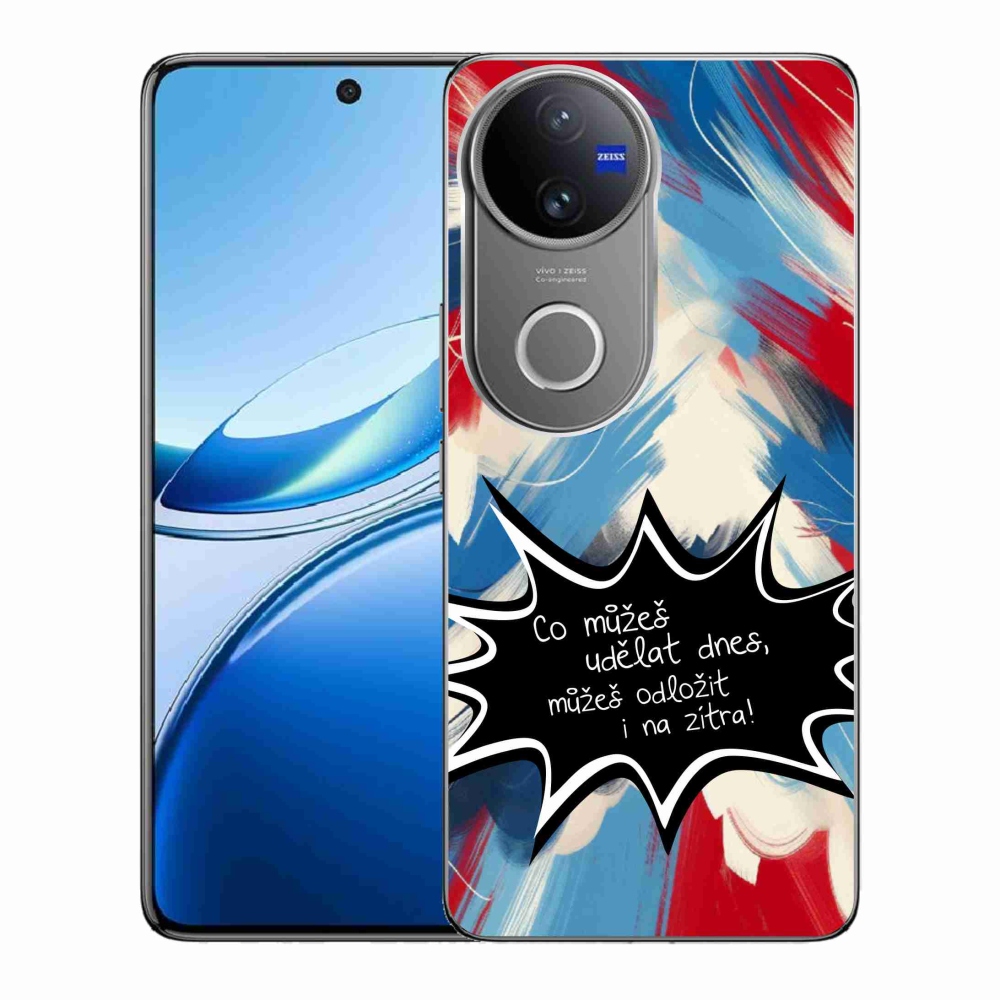 Gél borító mmCase a Vivo V50 5G készülékhez - vicces szöveg 9 fekete háttér