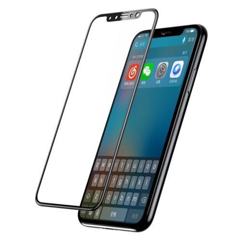 Alapkészlet elülső és hátsó edzett üveg az iPhone X készülékhez - fekete