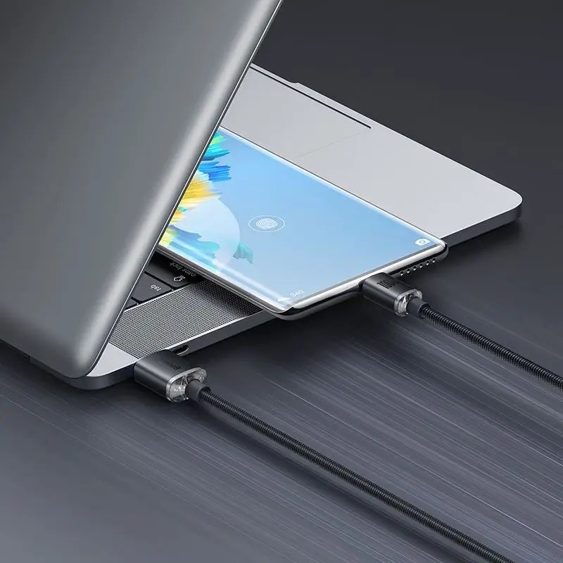 Baseus CAJY000401 Crystal Shine sorozatú adatkábel USB - USB-C 100W 1.2m Fekete