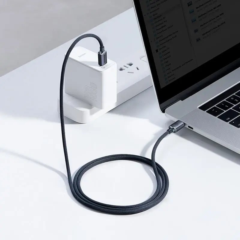 Baseus CAJY000601 Crystal Shine sorozatú adatkábel USB-C - USB-C 100W 1.2m Fekete