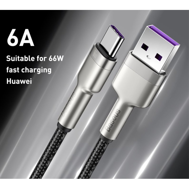 Baseus CAKF000001 Cafule adatkábel USB-USB-C 66W 0.25m fekete