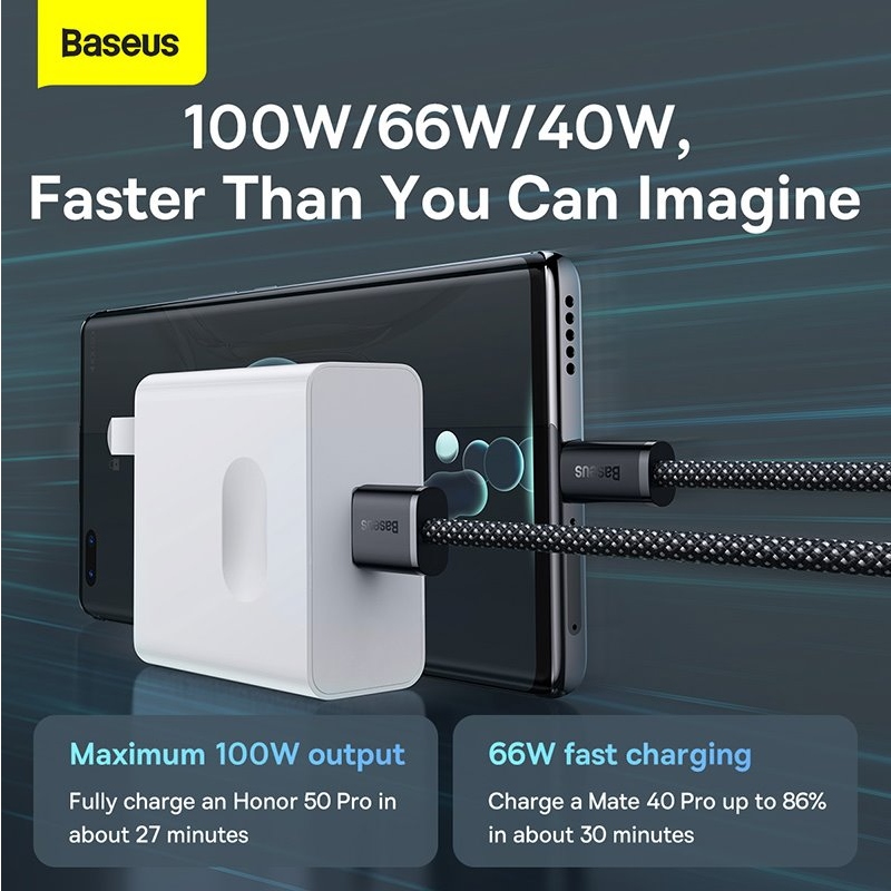 Baseus CALD000616 Dynamic sorozatú gyors töltő adatátviteli kábel USB - USB-C 100W 1m szürke
