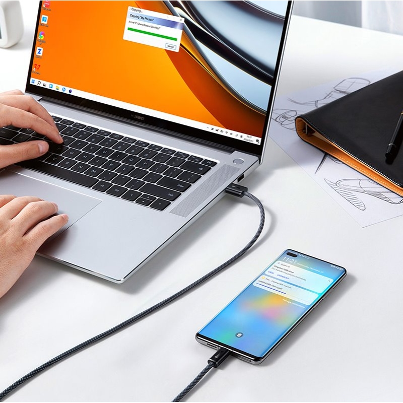 Baseus CALD000616 Dynamic sorozatú gyors töltő adatátviteli kábel USB - USB-C 100W 1m szürke