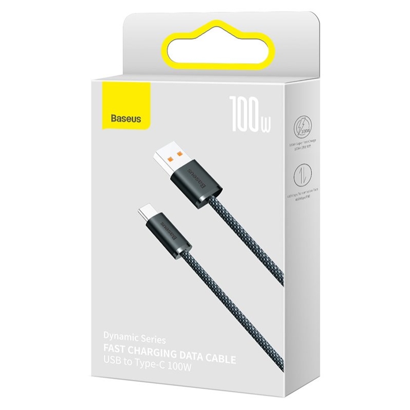 Baseus CALD000616 Dynamic sorozatú gyors töltő adatátviteli kábel USB - USB-C 100W 1m szürke