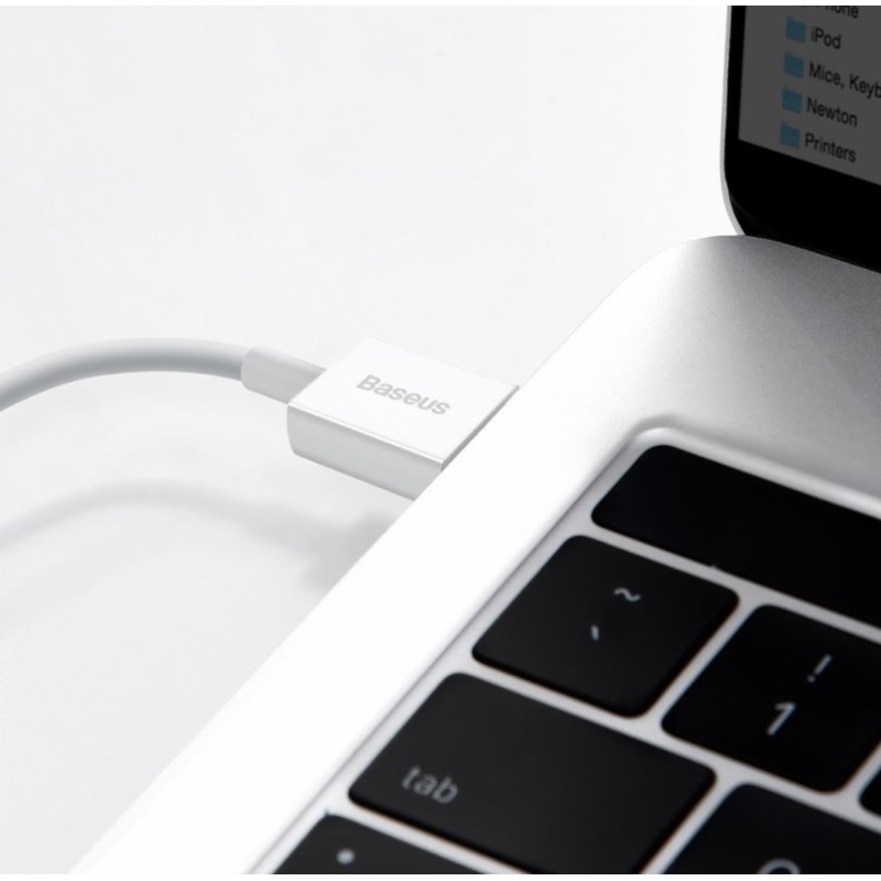 Baseus CALYS-02 Superior gyors töltőkábel Lightning 2.4A 0.25m Fehér