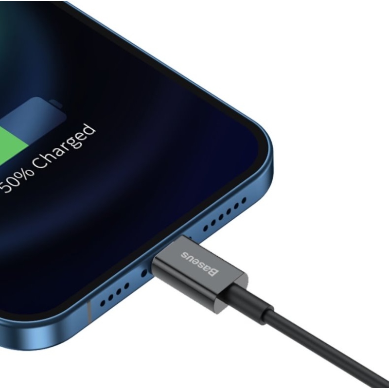 Baseus CALYS-A01 Superior gyors töltő adatkábel USB Lightning 2.4A 1m Fekete