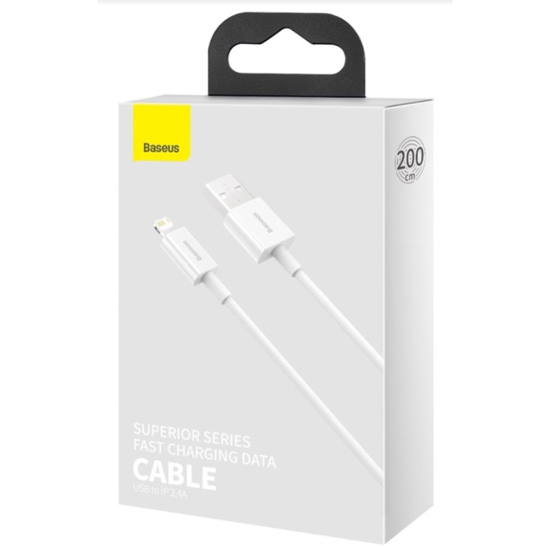 Baseus CALYS-C02 Superior gyors töltőkábel Lightning 2.4A 2m Fehér