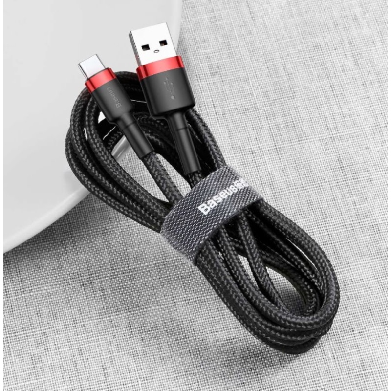 Baseus CATKLF-B91 Cafule kábel USB-C 3A 1m piros/fekete
