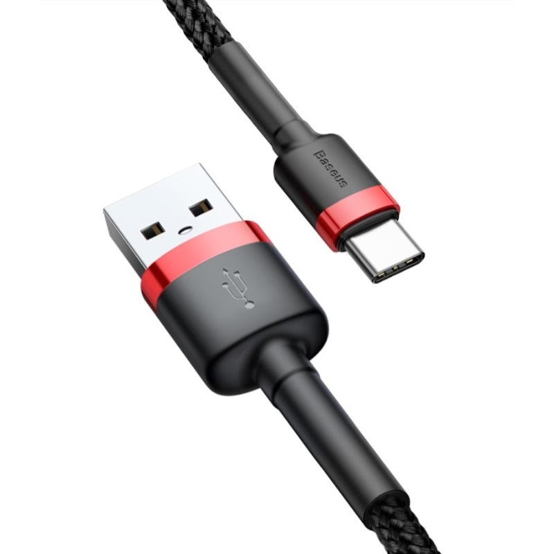 Baseus CATKLF-B91 Cafule kábel USB-C 3A 1m piros/fekete