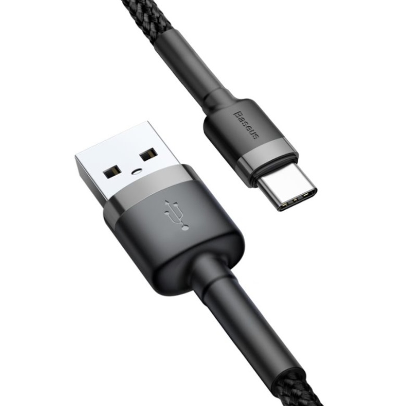 Baseus CATKLF-BG1 Cafule kábel USB-C 3A 1m Szürke/fekete