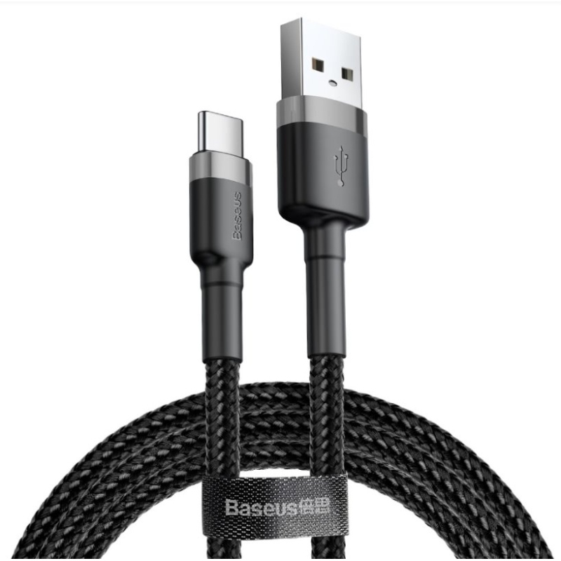Baseus CATKLF-BG1 Cafule kábel USB-C 3A 1m Szürke/fekete