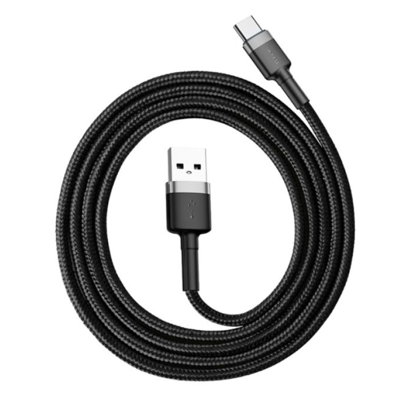 Baseus CATKLF-BG1 Cafule kábel USB-C 3A 1m Szürke/fekete