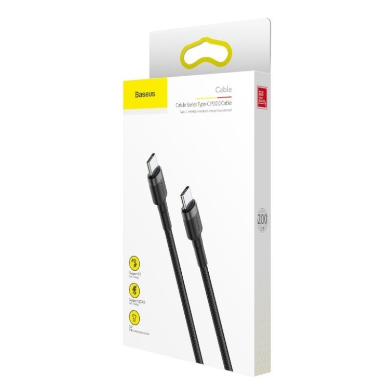 Baseus CATKLF-HG1 Cafule USB-C 60W 2m szürke/fekete kábel