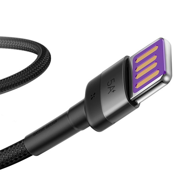 Baseus CATKLF-PG1 Cafule gyorstöltéses adatkábel USB kétoldalas USB 40W 1m szürke/fekete