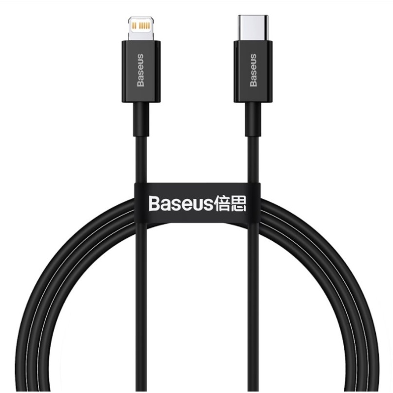 Baseus CATLYS-A01 Superior gyors töltő adatkábel USB-C Lightning 20W 1m Fekete