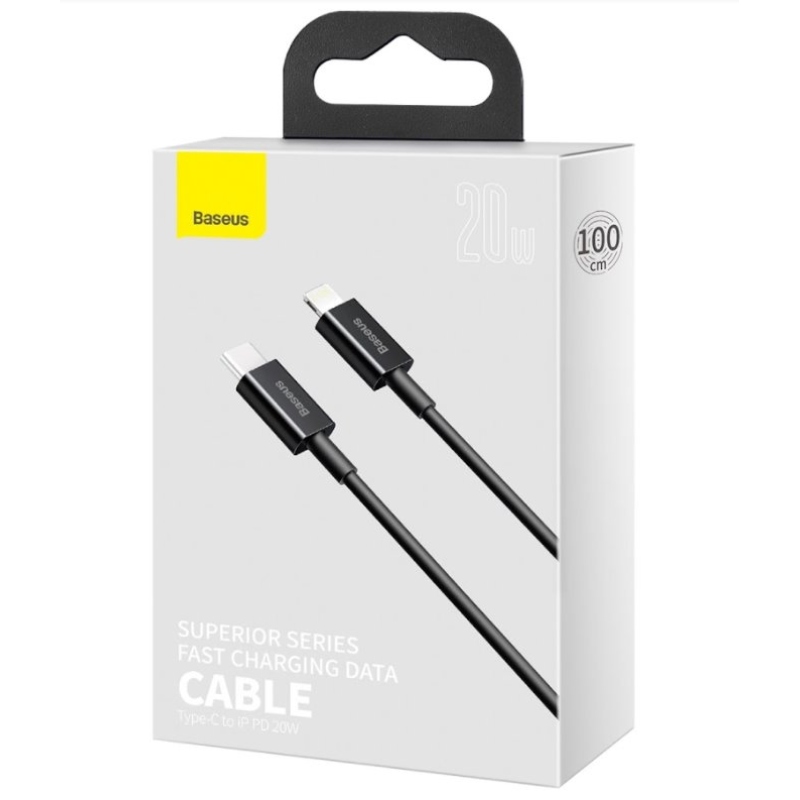Baseus CATLYS-A01 Superior gyors töltő adatkábel USB-C Lightning 20W 1m Fekete