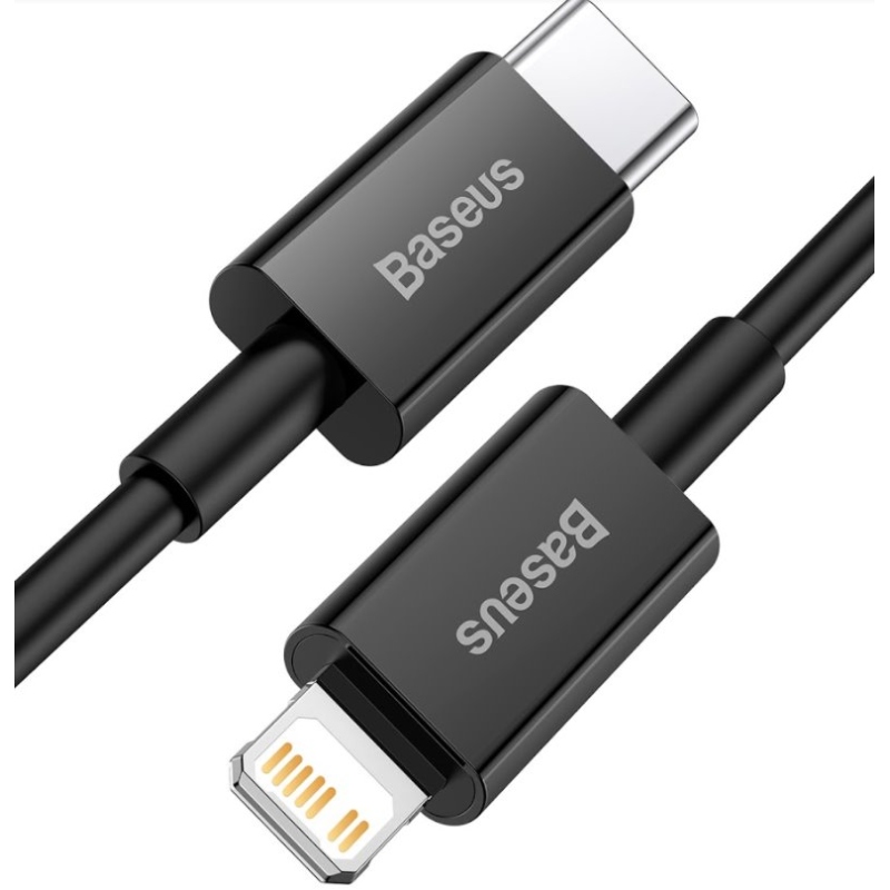 Baseus CATLYS-C01 Superior gyors töltő adatkábel USB-C Lightning 20W 2m Fekete