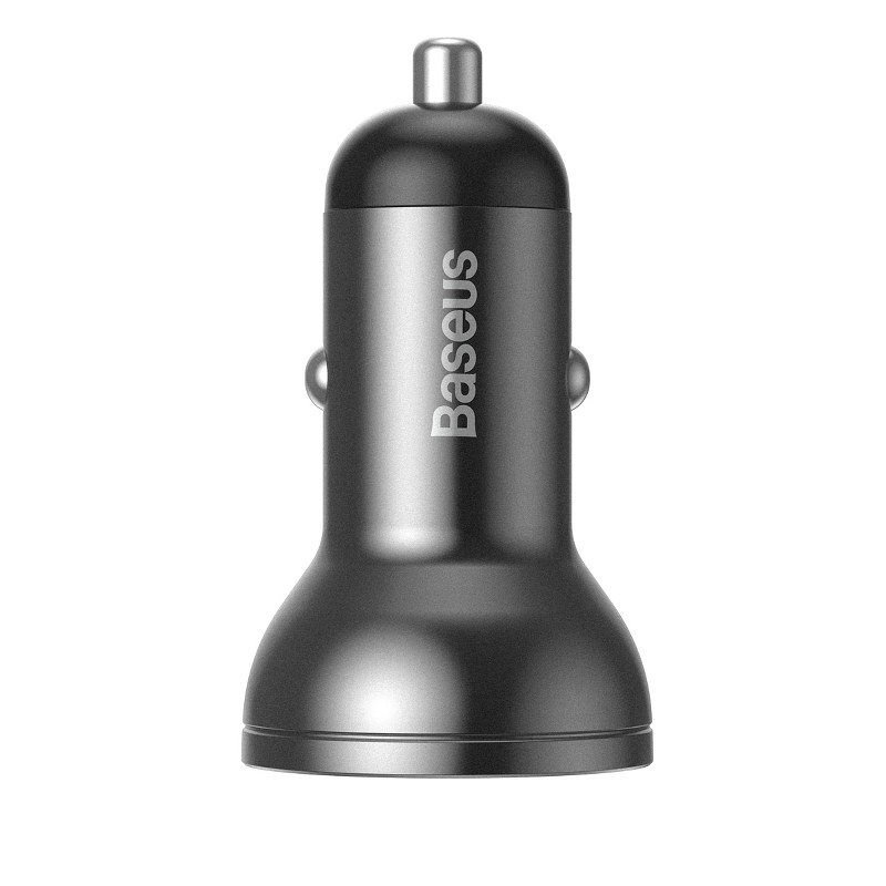 Baseus CCBX-0G autós töltő kijelzővel 24W 2x USB szürke