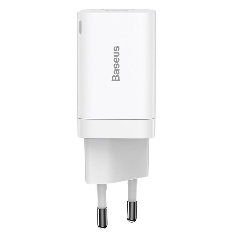 Baseus CCSUPP-E02 Super Si gyorstöltő USB + USB-C 30W Fehér