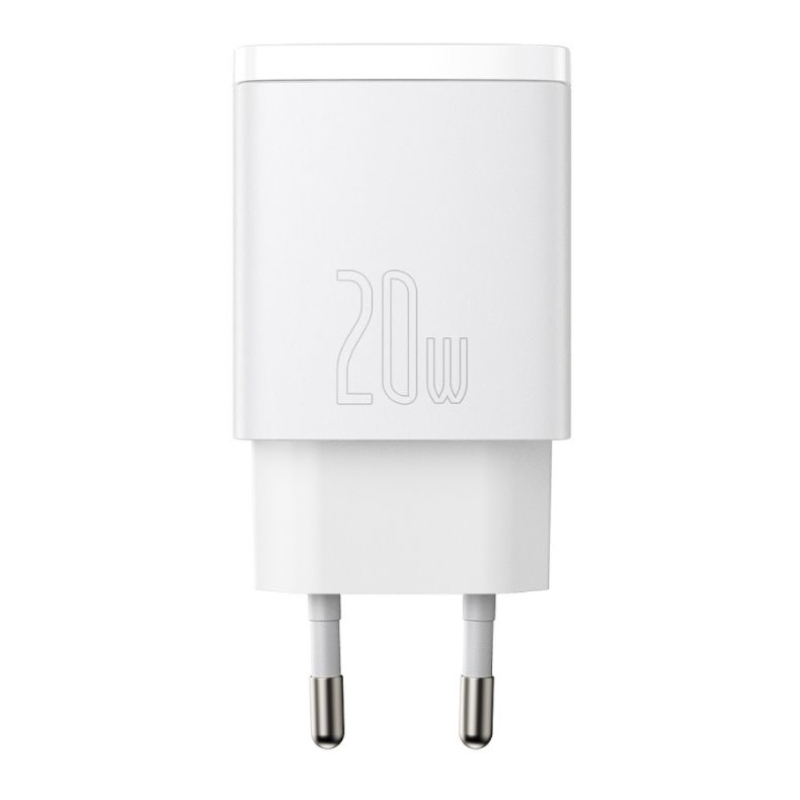 Baseus CCXJ-B02 Kompakt gyorstöltő USB/USB-C 20W Fehér