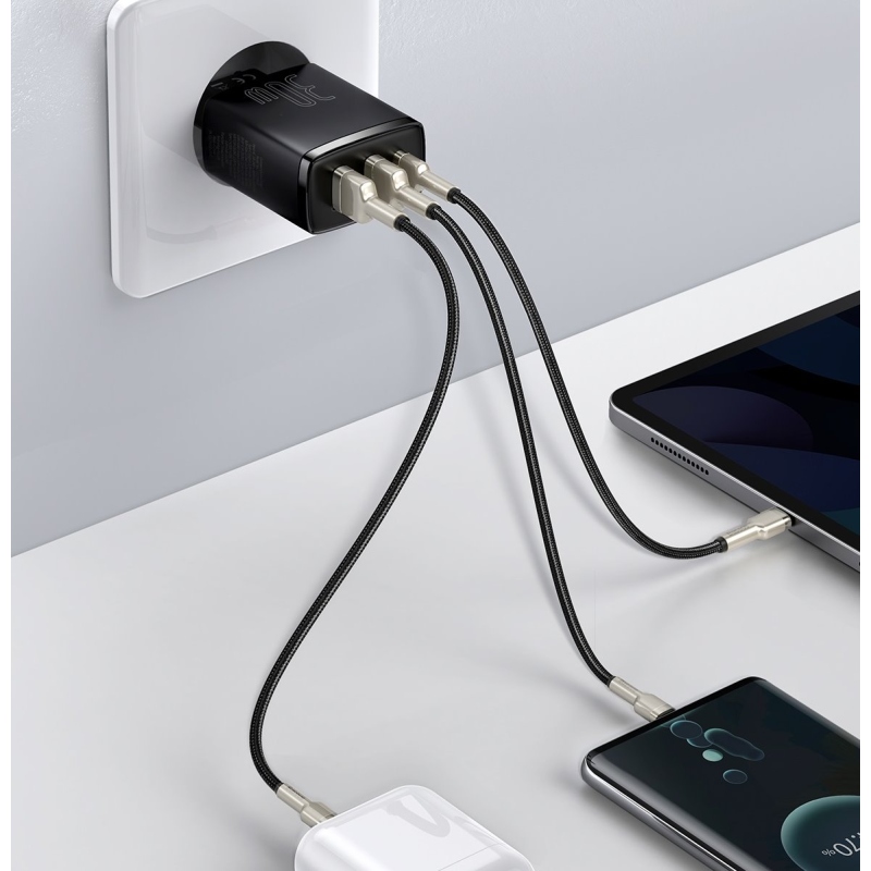 Baseus CCXJ-E01 Kompakt gyorstöltő USB-C 30W Fekete