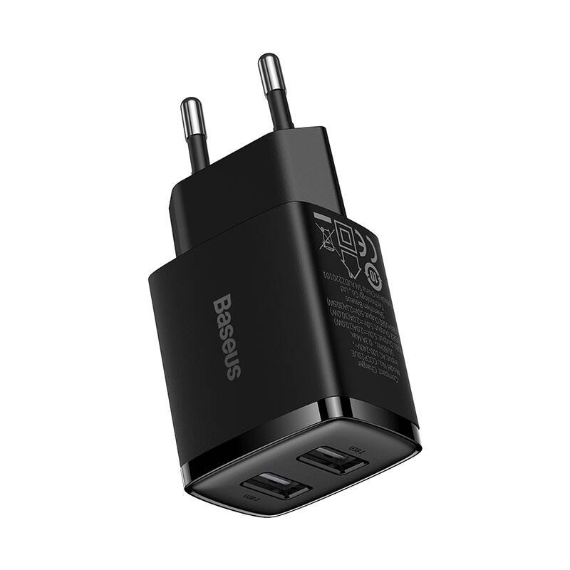 Baseus CCXJ010201 Kompakt töltő 2xUSB 10.5W fekete
