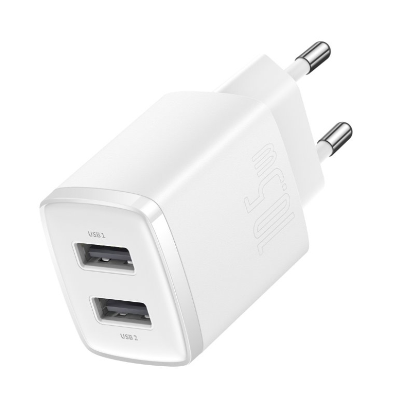 Baseus CCXJ010202 Kompakt töltő 2xUSB 10.5W Fehér