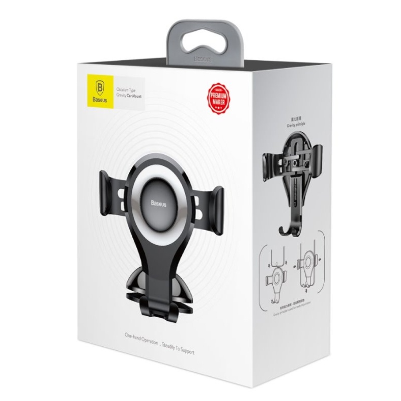 Baseus SUYL-XP0S Osculum Gravitációs autós tartó fekete/ezüst színben