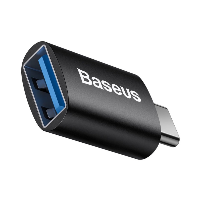 Baseus ZJJQ000001 Ingenuity Mini OTG adapter USB-A USB-C-re Fekete
