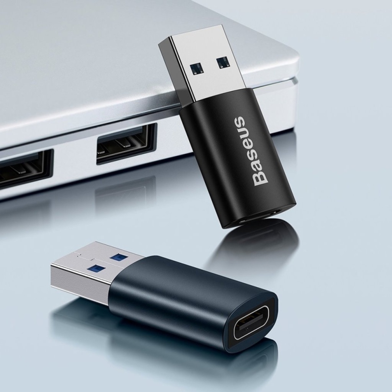 Baseus ZJJQ000103 Ingenuity Mini OTG adapter USB-C USB-A kékre