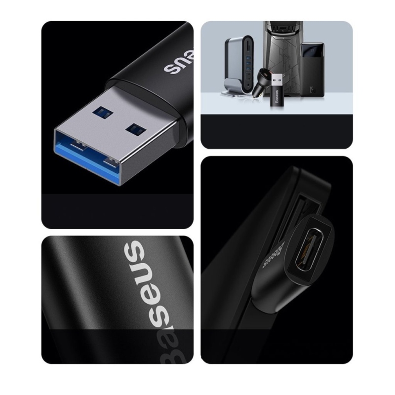 Baseus ZJJQ000103 Ingenuity Mini OTG adapter USB-C USB-A kékre