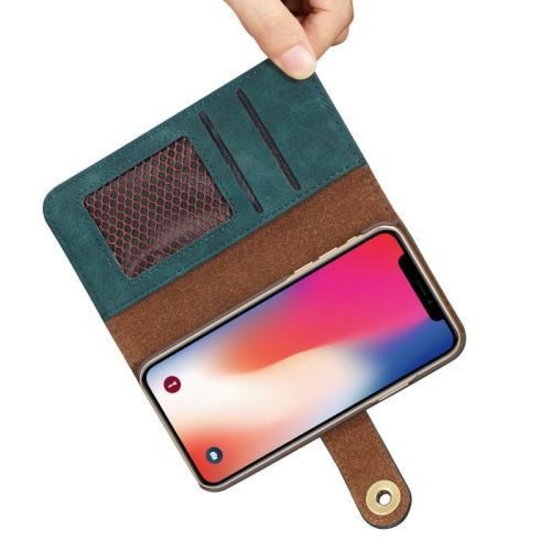 Batikolt PU bőrből készült elegáns iPhone X tok - kék