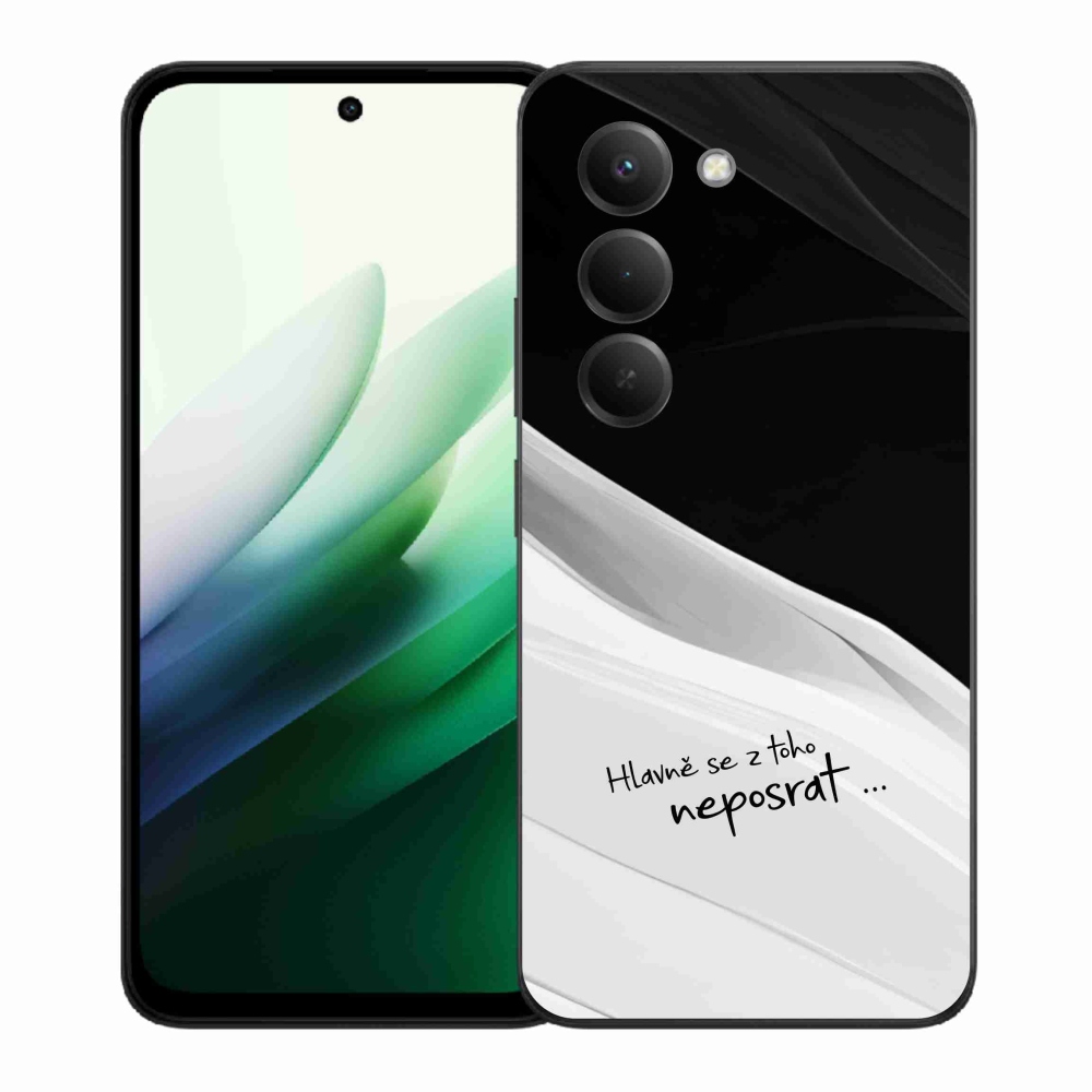 Gél borító mmCase a Xiaomi Redmi 15 5G-hez - vicces szöveg 13 fehér és fekete háttérrel