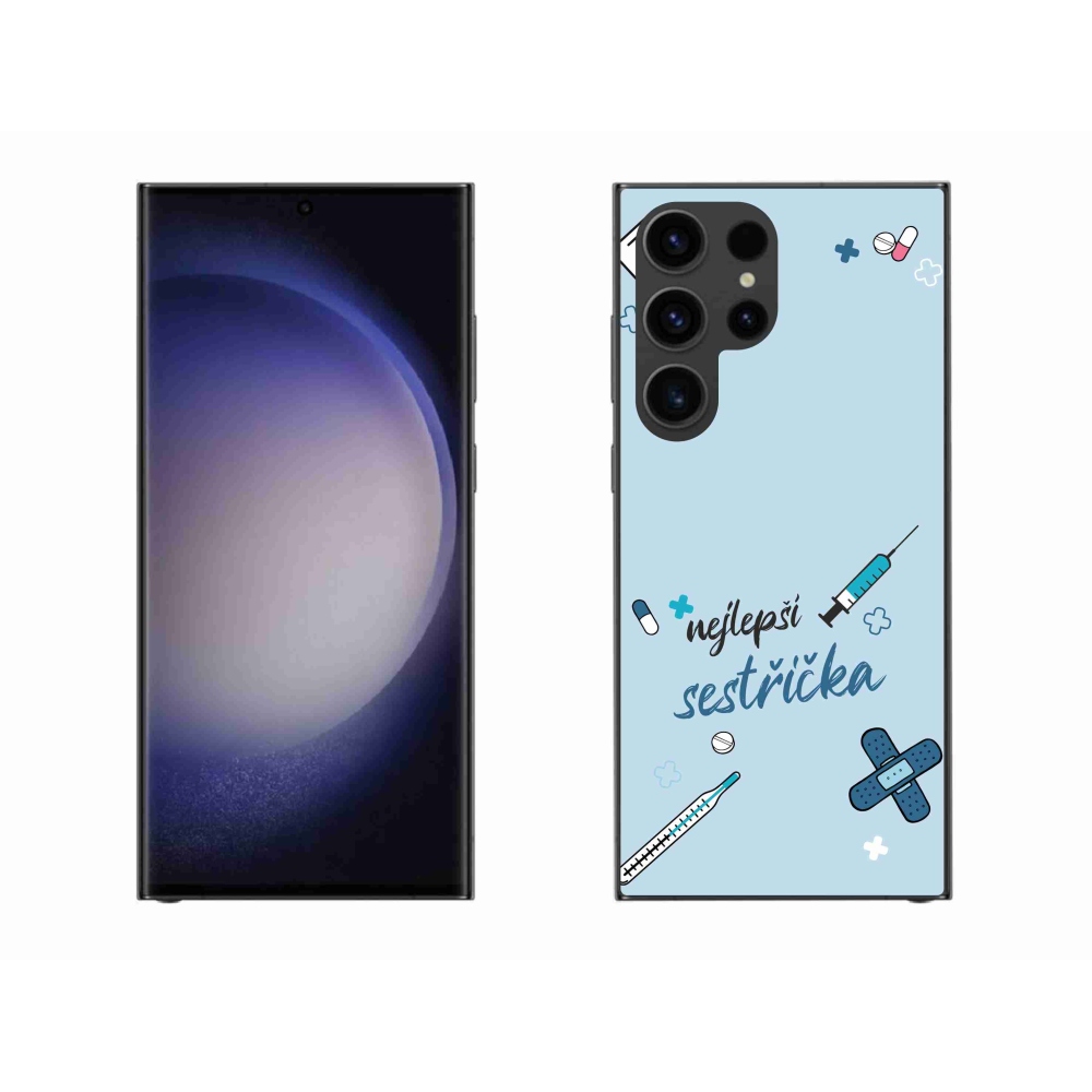 Gél borító mmCase Samsung Galaxy S23 Ultra 5G - legjobb kishúg kék háttérrel