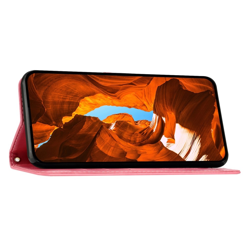 Virágok könyvtáska Honor X6b - rózsaszín