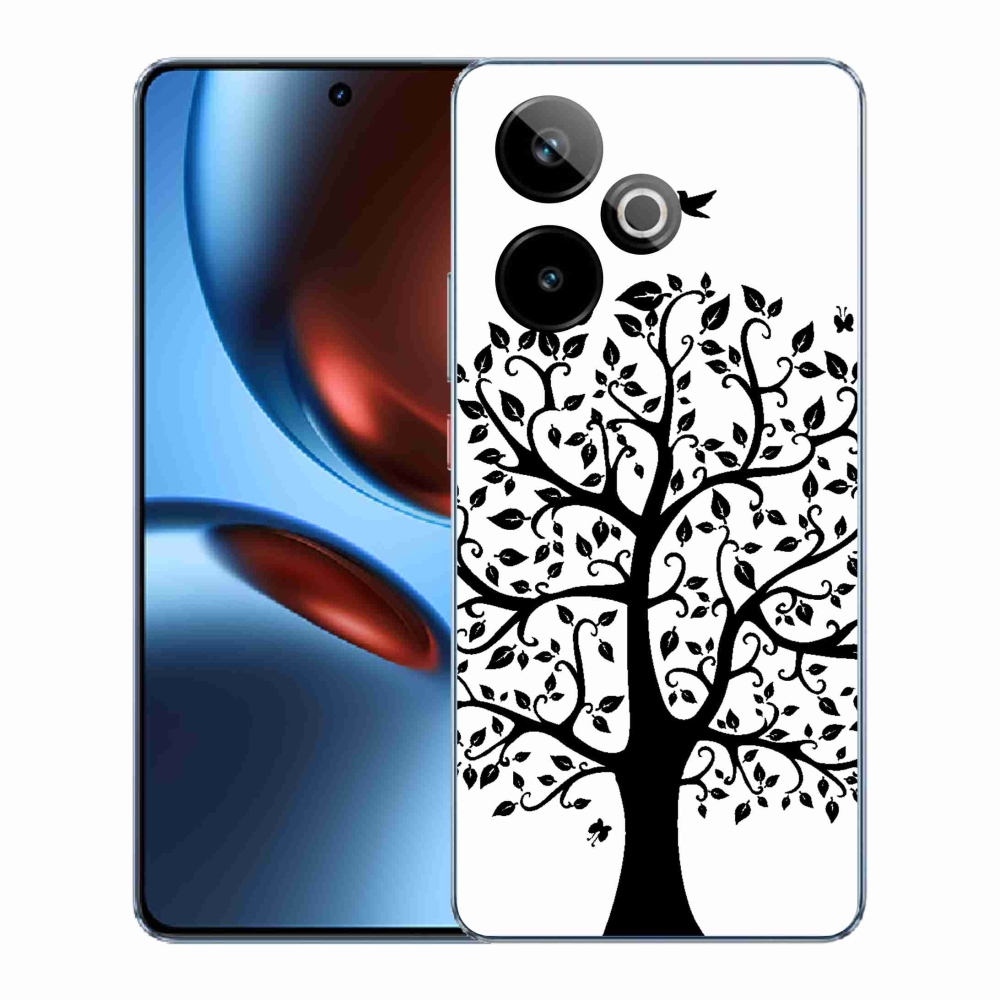 Gél borítás mmCase a Realme GT 7 5G/GT 7T 5G számára - fekete és fehér fa