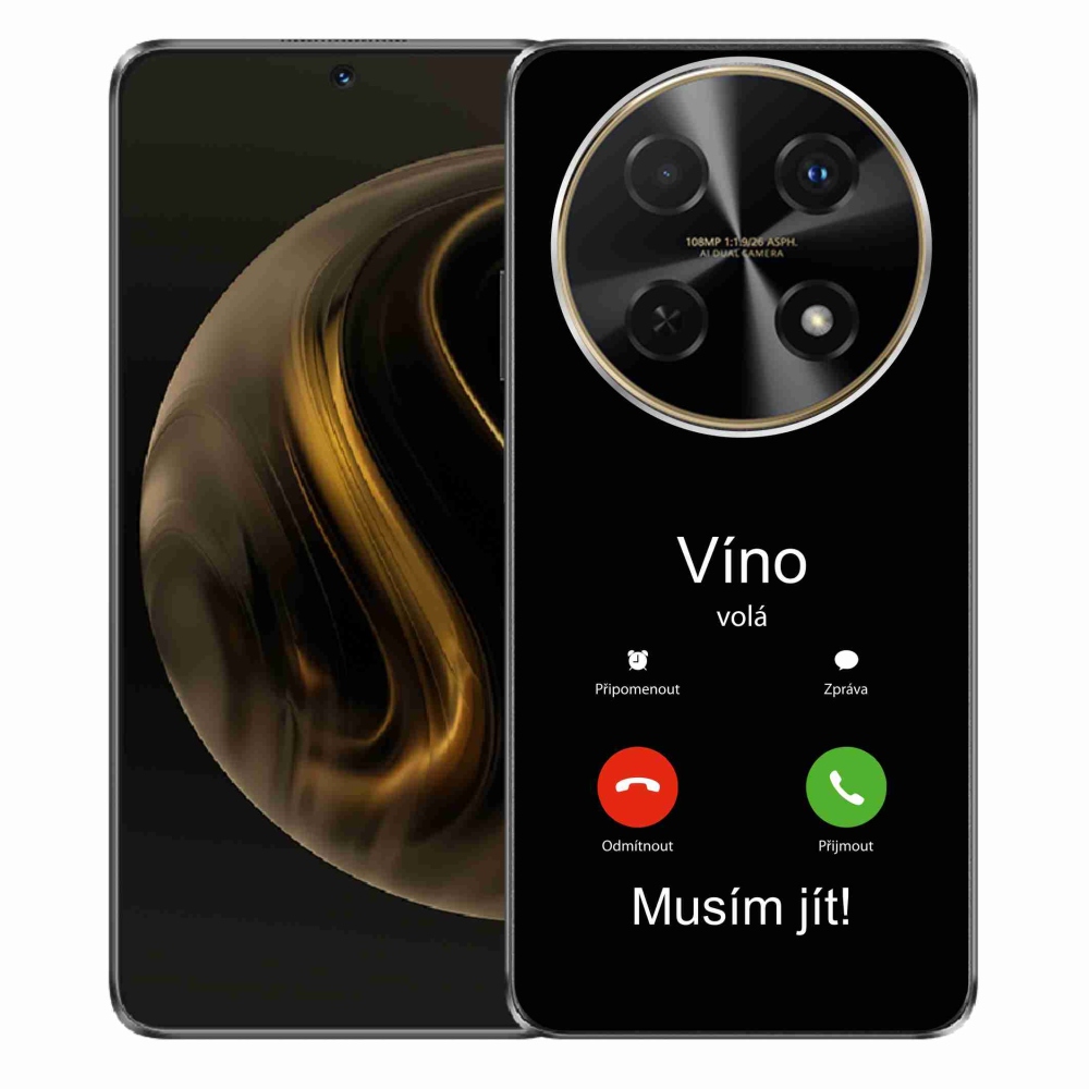 Gél borítás mmCase a Huawei Nova 12i - bor hívja fekete háttérrel