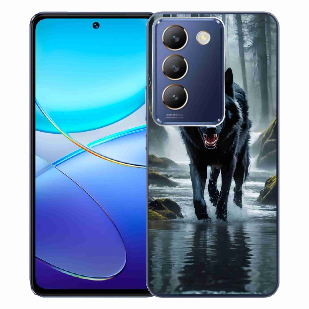 Gél borítás mmCase a Vivo V40 SE 4G/5G készülékhez - fekete farkas
