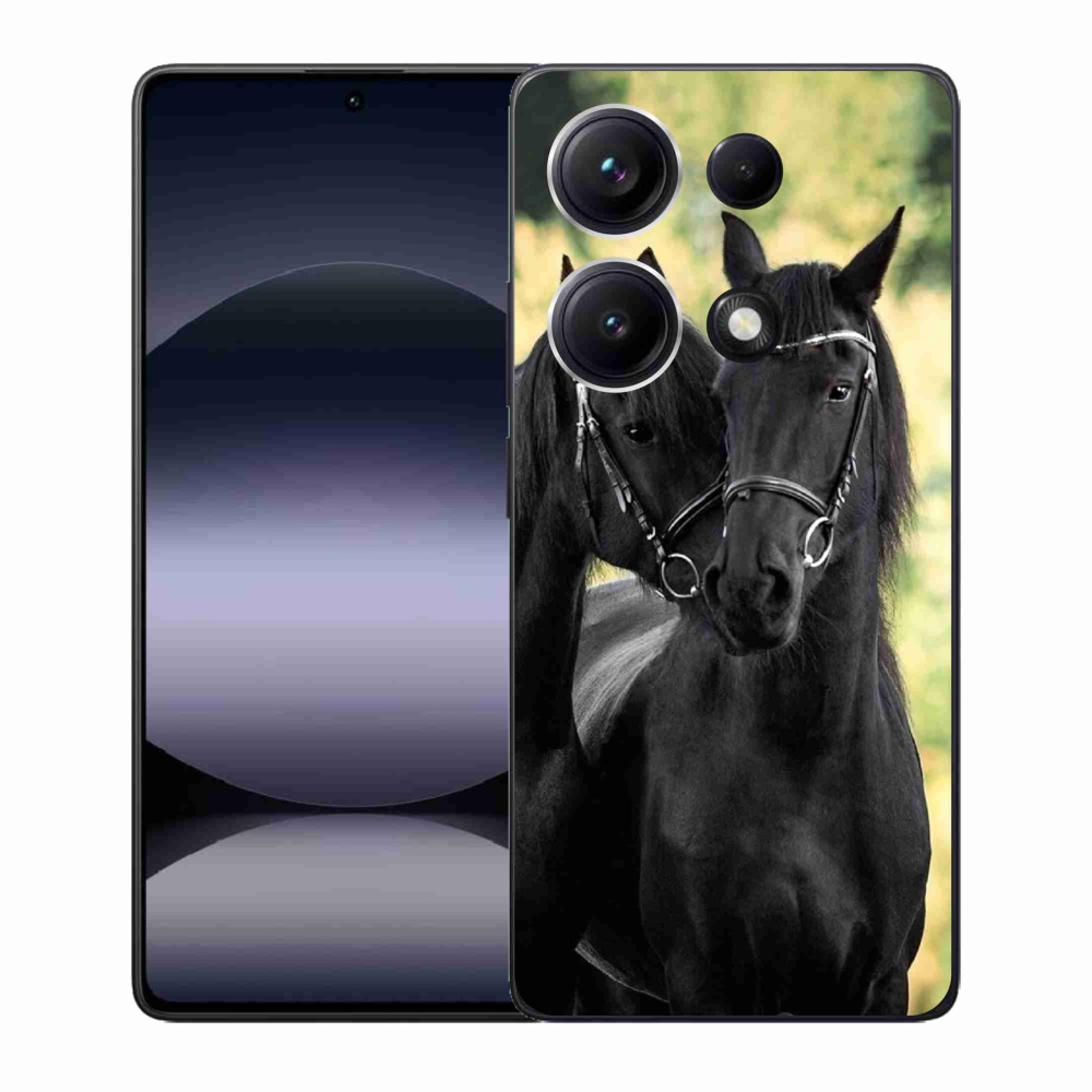 Gél borítás mmCase a Xiaomi Redmi Note 14S-hez - két fekete ló