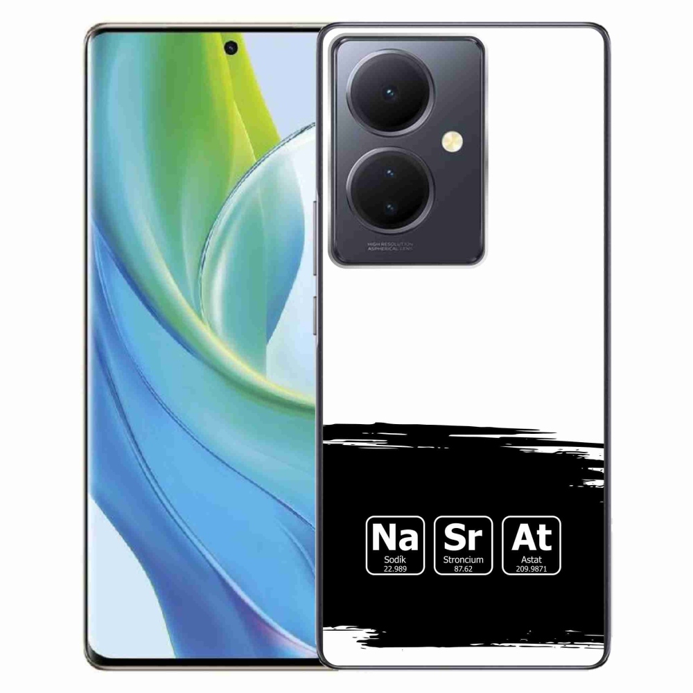 Gél borító mmCase a Vivo V29 Lite 5G-n - kémiai elemek fekete és fehér háttérrel