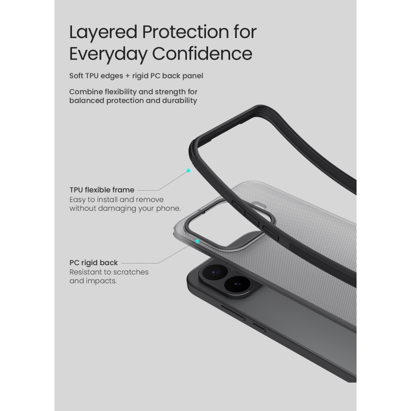 Nillkin Super Frosted PRO hátsó tok a Xiaomi 17T Pro-hoz, fekete