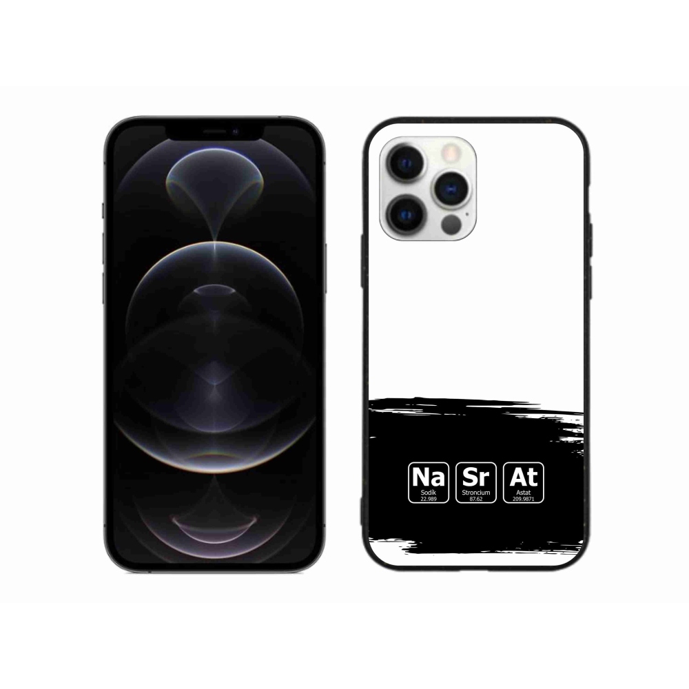 Gél borítás mmCase iPhone 12 Pro Max készülékhez - kémiai elemek fekete és fehér háttérrel